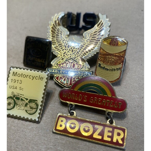 Enamel Pin Lot Harley Davidson Motorcycle Eagle Enameled Hat Vest Lapel Pin - Picture 4 of 6